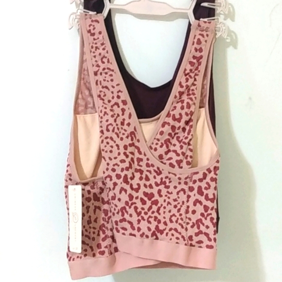 CHINESE LAUNDRY BURGUNDY LEOPARD SPORTS BRAS 2-Pc SET SIZE 2XL NWT - Picture 3 of 7
